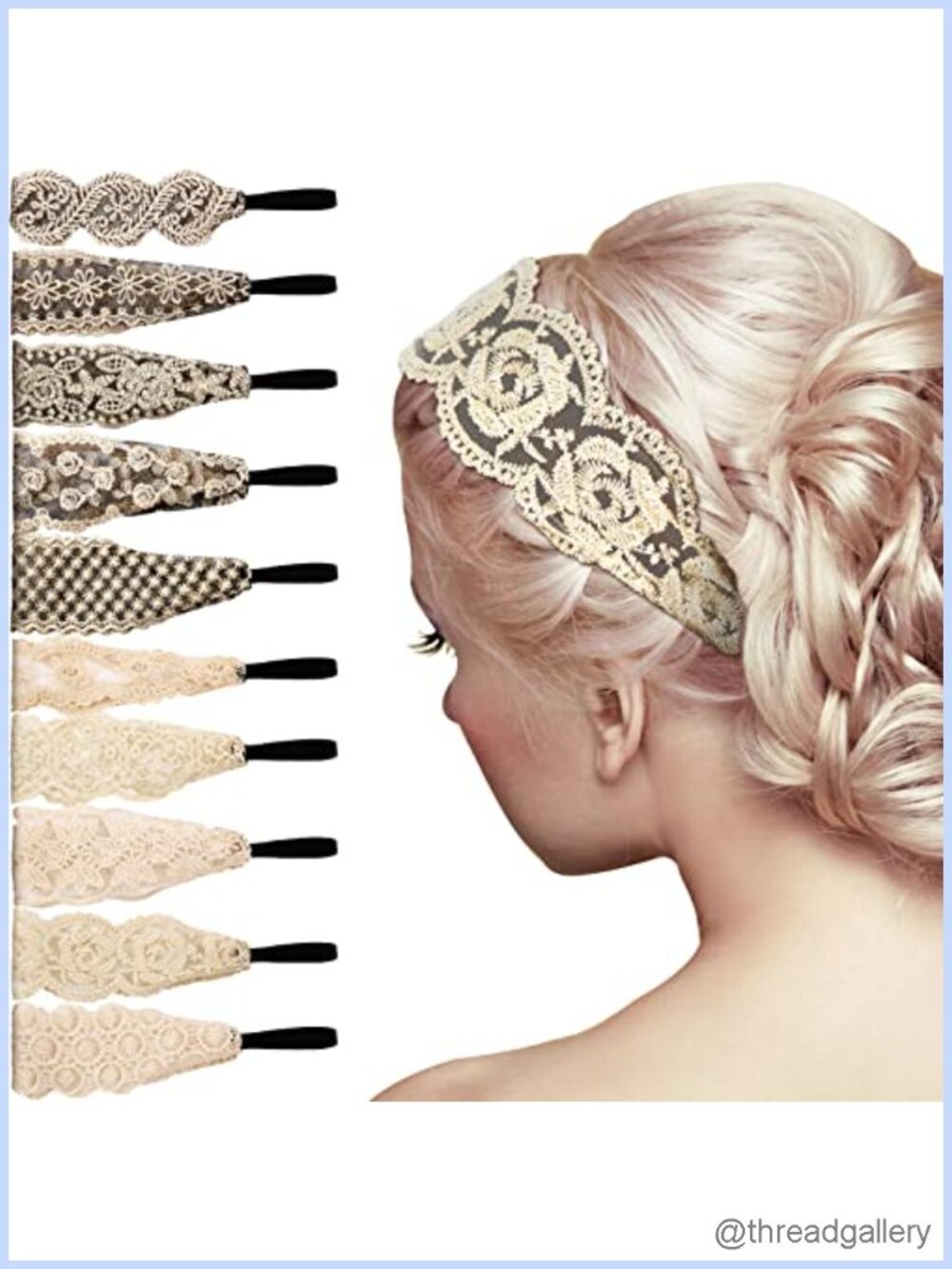 10 Pcs Lace Headbands for Women Elastic Dressy Hair Accessories